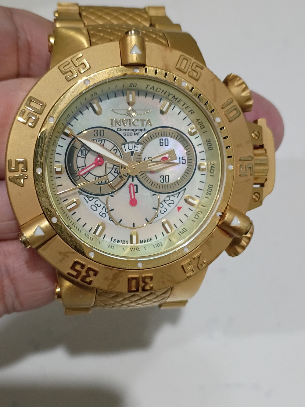 Subaqua Noma III Men 80525 500m Gold Tone Chronograph with Box Project Abda Work